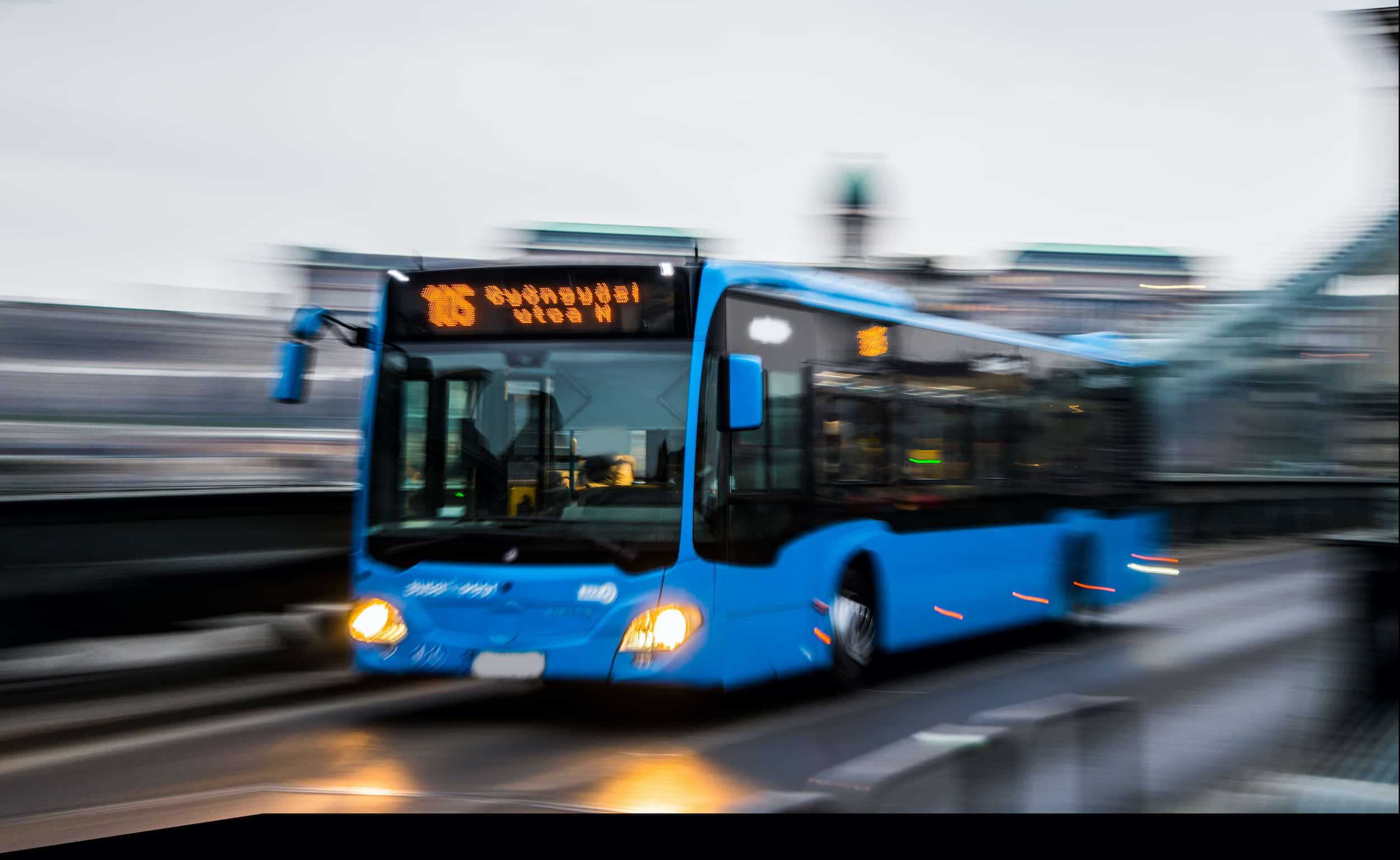 Bus in motion